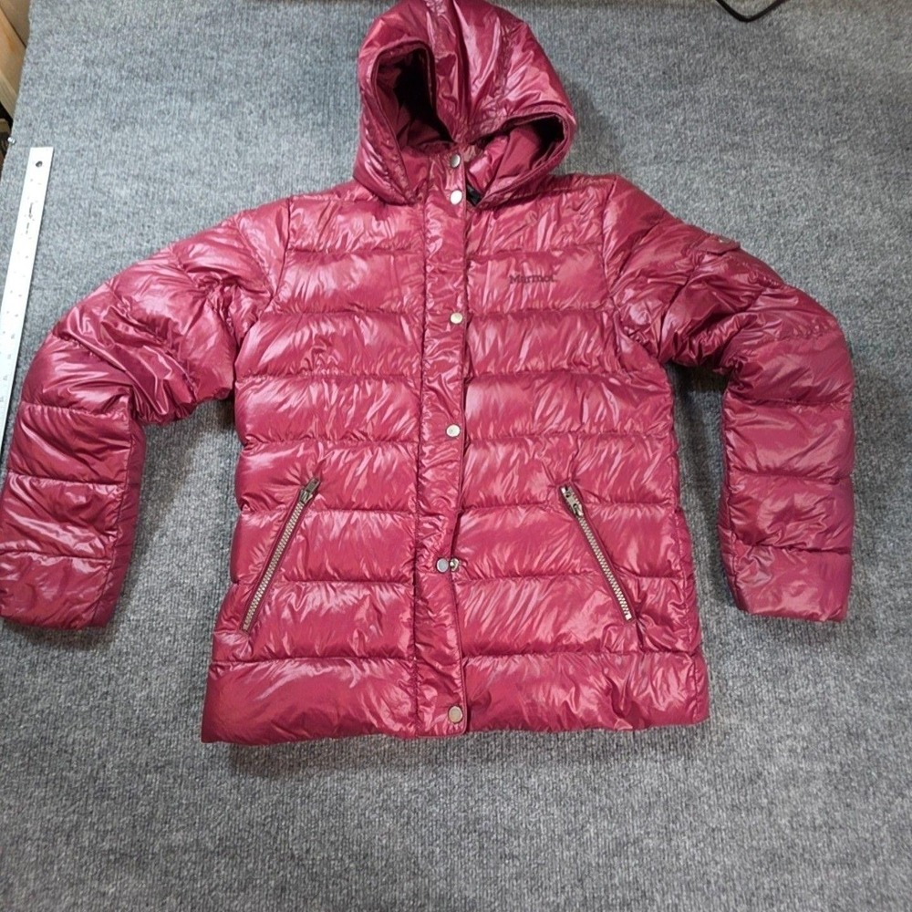 Marmot Jacket Womens XL Pink Puffer Hooded Full Zip Insulated Outdoor Warm